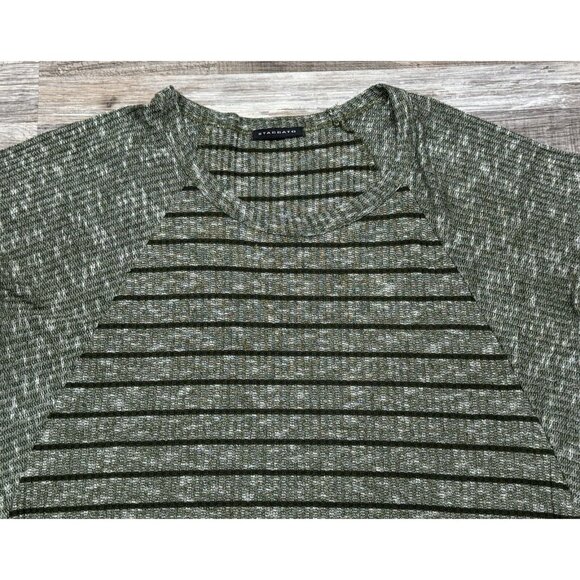 Staccato Womens  Green Black Striped Long-Sleeve Sweater Tunic Top Knit Large - Picture 15 of 15